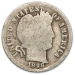1898 Barber Dime Good/VG