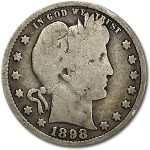 1898 Barber Quarter Good/VG