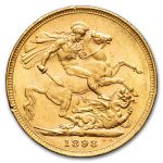 1898-M Australia Gold Sovereign Victoria Veiled Head AU