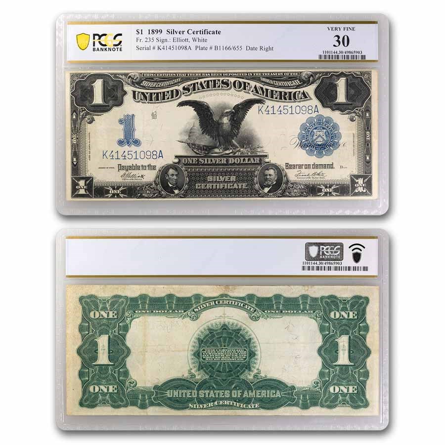 1899 $1.00 Silver Certificate Black Eagle VF-30 PCGS (Fr#235)