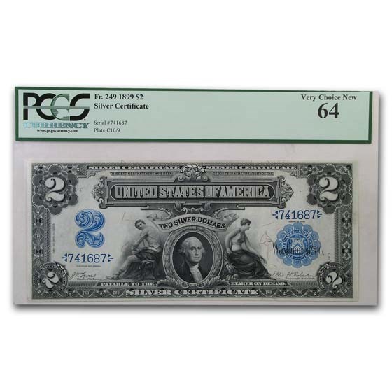 1899 $2.00 Silver Cert. George Washington CU-64 PCGS (Fr#249)