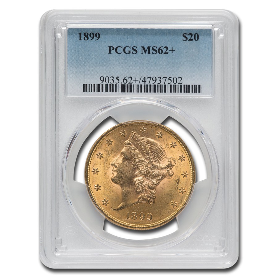 1899 $20 Liberty Gold Double Eagle MS-62+ PCGS