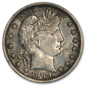 1899 Barber Quarter XF