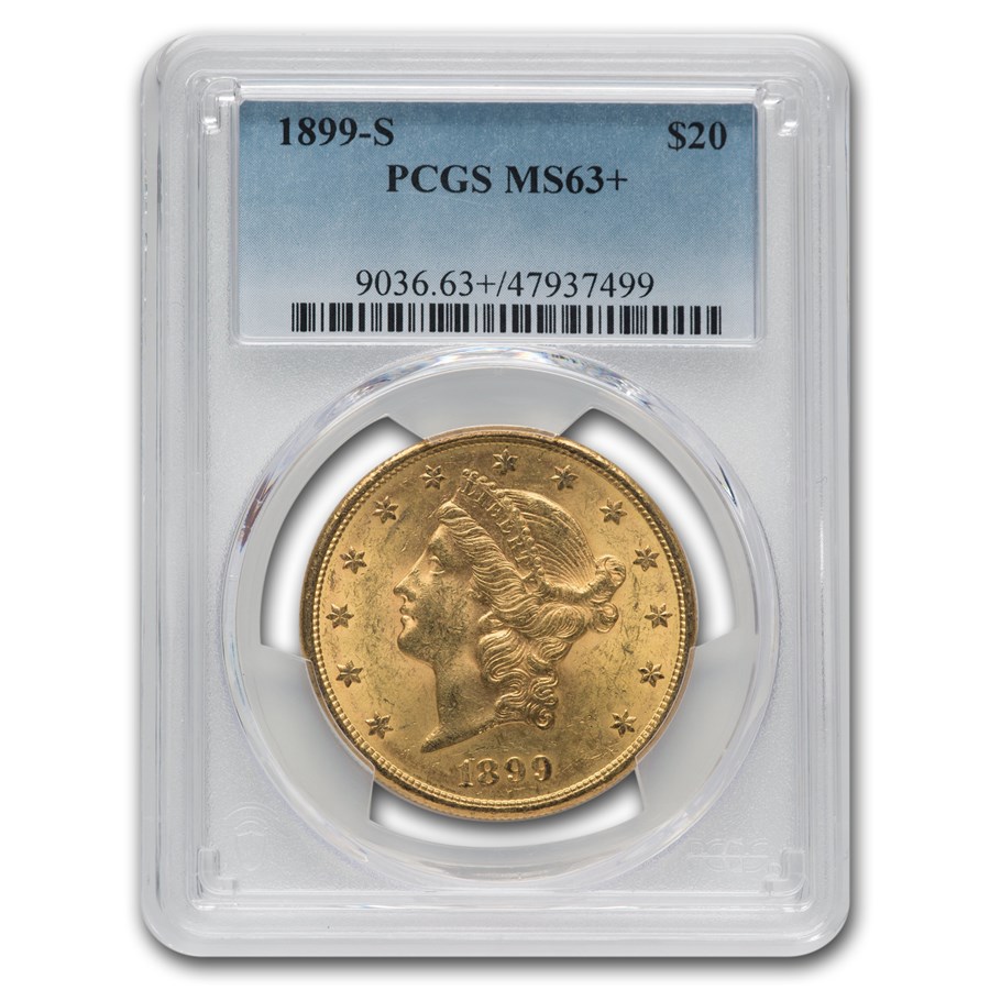 1899-S $20 Liberty Gold Double Eagle MS-63+ PCGS