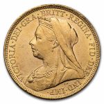 1899-S Australia Gold Sovereign Veil Head Victoria BU