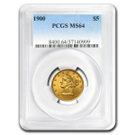 1900 $5 Liberty Gold Half Eagle MS-64 PCGS