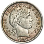 1900 Barber Dime AU