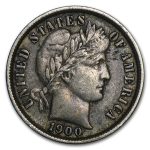 1900 Barber Dime VF