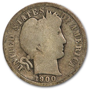 1900-O Barber Dime Good