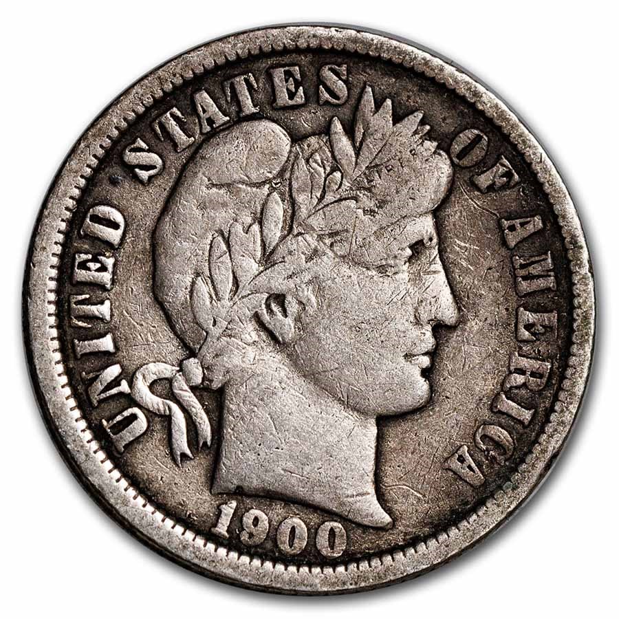 1900-O Barber Dime VF