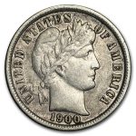 1900-S Barber Dime VF