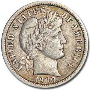 1900-S Barber Dime XF