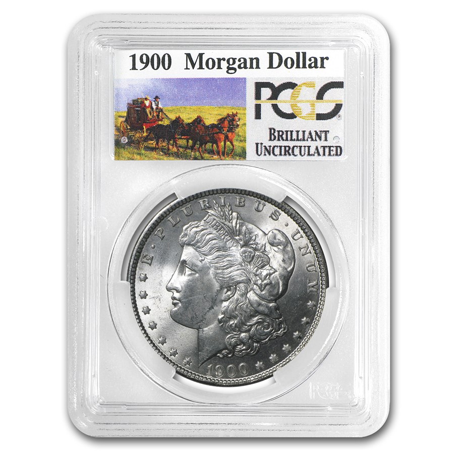1900 Stage Coach Morgan Dollar BU PCGS