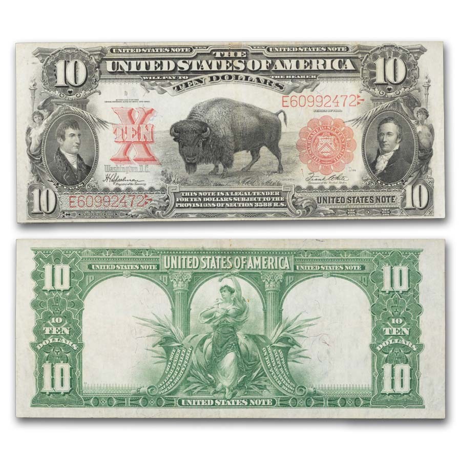 1901 $10 U.S. Note Lewis & Clark/Bison XF (Fr#122)