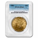1901 $20 Liberty Gold Double Eagle MS-63 PCGS
