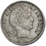 1901 Barber Dime XF