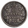 1901 Canada Silver 10 Cents Victoria XF