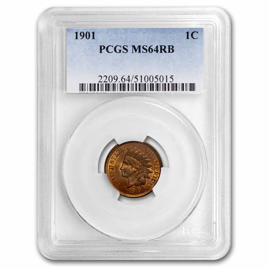 1901 Indian Head Cent MS-64 PCGS (Red/Brown)