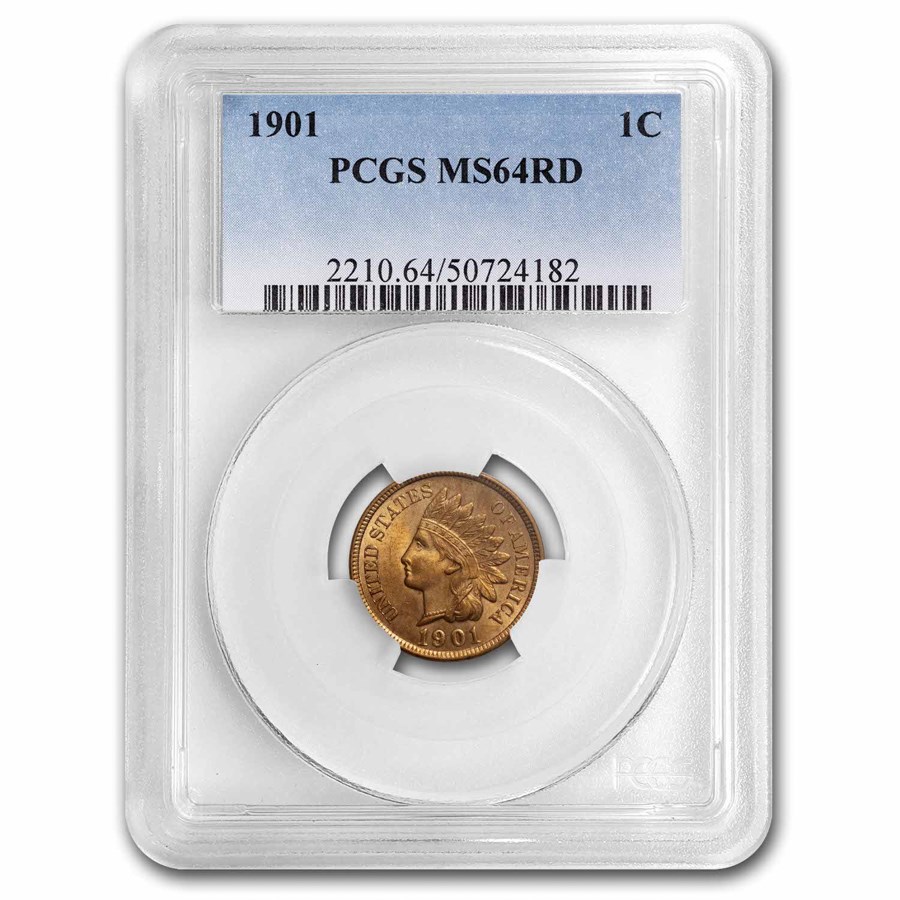 1901 Indian Head Cent MS-64 PCGS (Red)