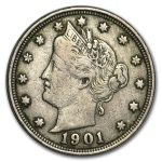 1901 Liberty Head V Nickel VF