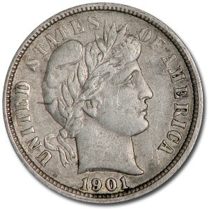 1901-O Barber Dime XF