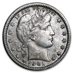 1901-O Barber Quarter XF