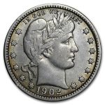 1902 Barber Quarter XF