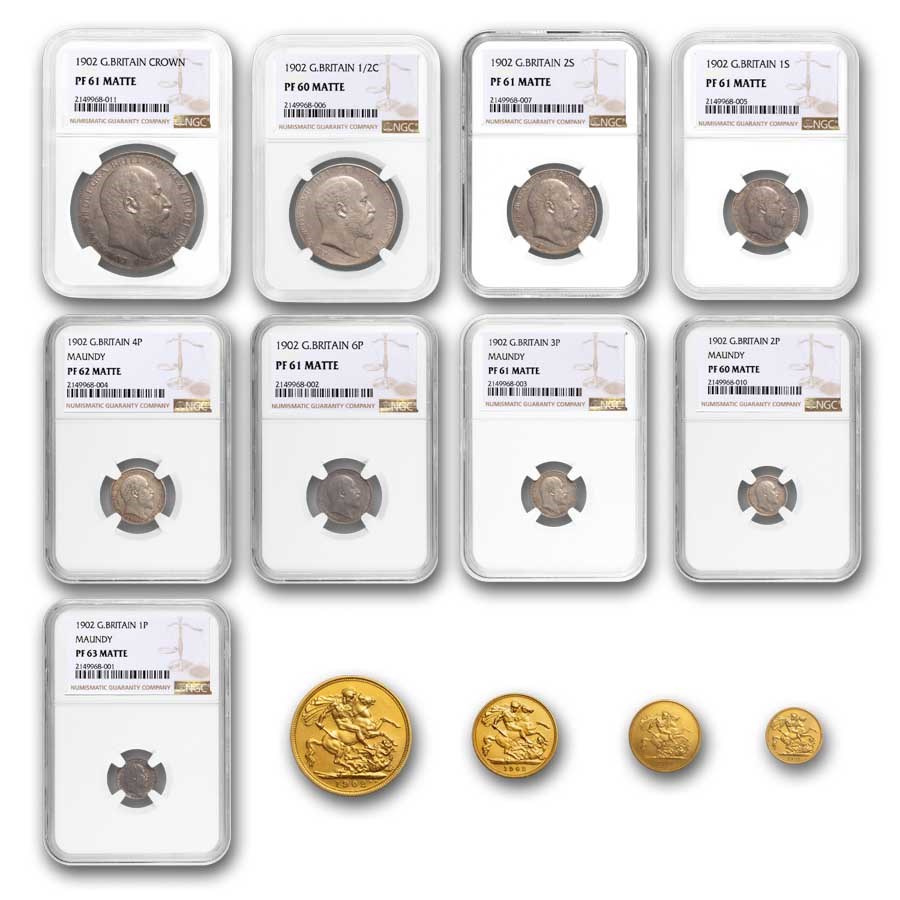 1902 Great Britain AV & AR Proof Set PF-60/63 NGC (13 Pieces)