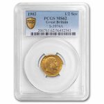 1902 Great Britain Gold Half Sovereign Edward VII MS-62 PCGS