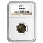 1902 Indian Head Cent MS-64 NGC (Brown)