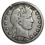 1902-O Barber Quarter Fine