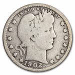 1902-S Barber Quarter VG