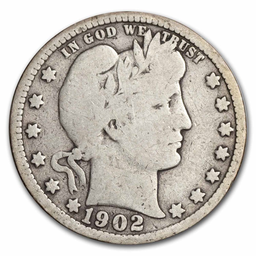 1902-S Barber Quarter VG