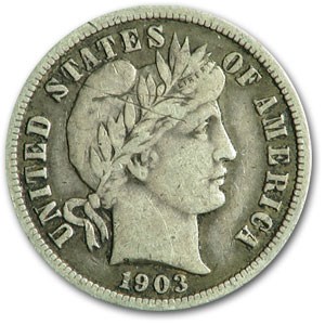 1903 Barber Dime Fine