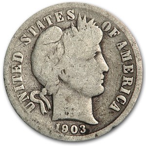 1903 Barber Dime Good/VG