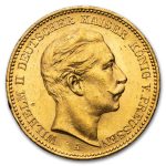 1904-A Germany Gold 20 Marks Prussia Wilhelm II BU
