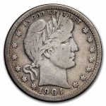 1904 Barber Quarter Fine