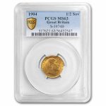 1904 Great Britain Gold 1/2 Sovereign Edward MS-63 PCGS (w/BP)