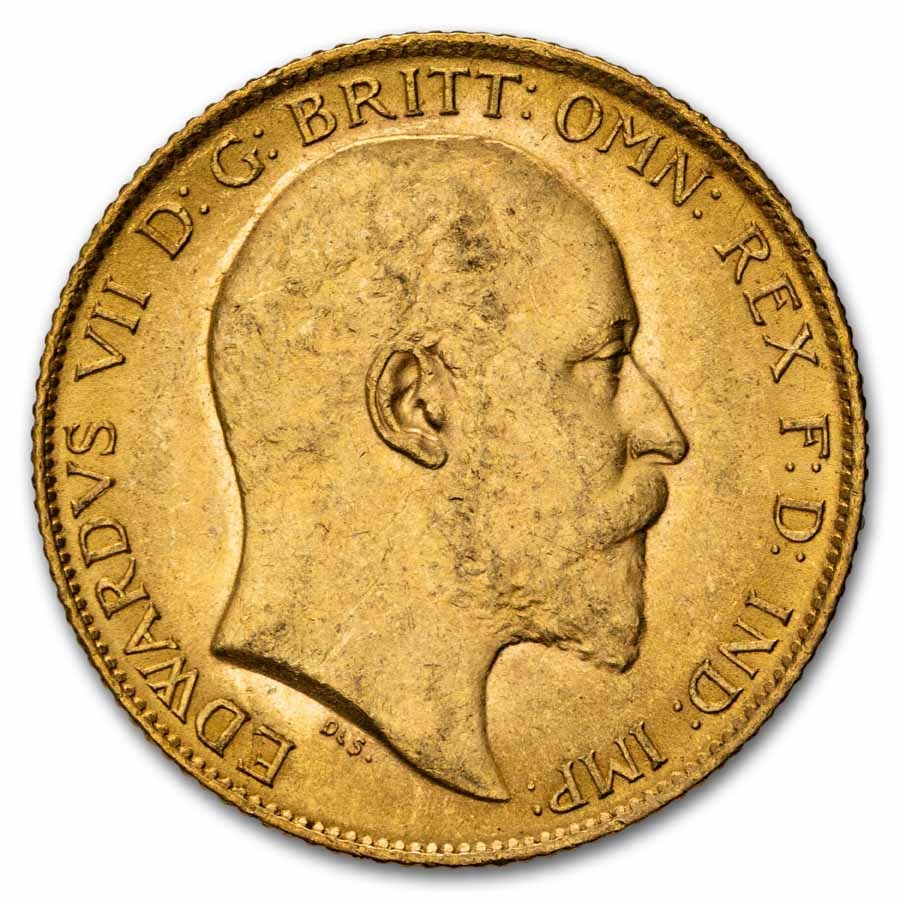 1904 Great Britain Gold 1/2 Sovereign Edward VII BU (w/BP)
