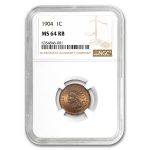 1904 Indian Head Cent MS-64 NGC (Red/Brown)