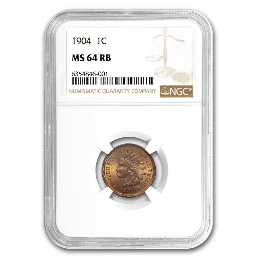 1904 Indian Head Cent MS-64 NGC (Red/Brown)