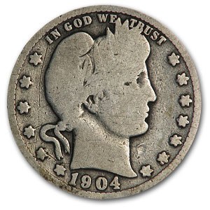 1904-O Barber Quarter Good