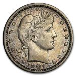 1904-O Barber Quarter XF