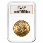 1904-S $20 Liberty Gold Double Eagle MS-61 NGC
