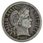 1905 Barber Dime VF