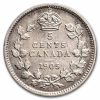 1905 Canada Silver 5 Cents Edward VII AU