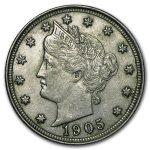 1905 Liberty Head V Nickel AU