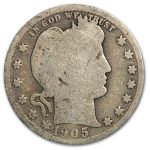 1905-O Barber Quarter AG
