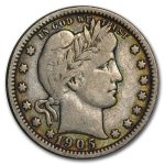 1905-O Barber Quarter Fine