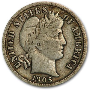 1905-S Barber Dime Fine